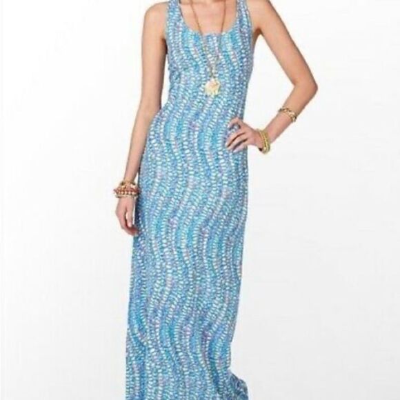 Lily Pulitzer Treena Clam Jam Racer Maxi Dress - Picture 1 of 9